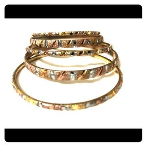 TriColor Micro gold plated Indian bangles